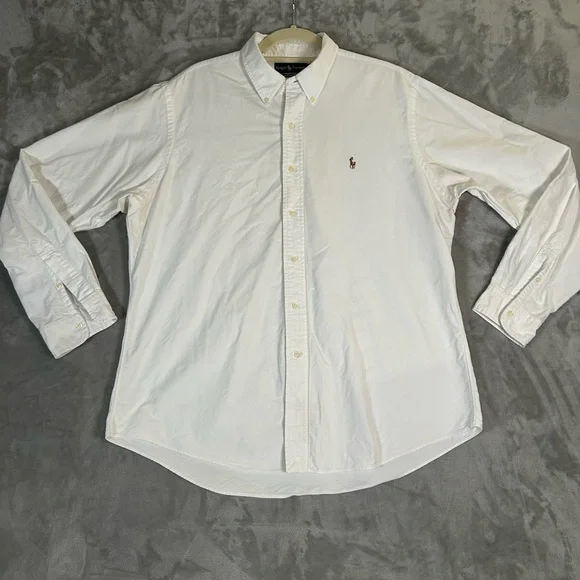 Vintage polo Ralph Lauren white embroidered logo button down shirt - Picture 1 of 11